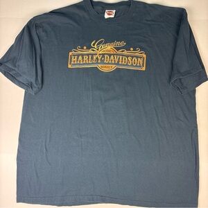 Harley Davidson Dublin Ireland Men 3XL Short Sleeve Shirt Blue Motorcycle Biker